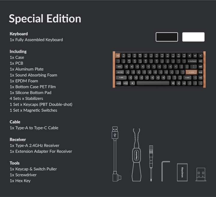 Actual product image Keychron K2 HE (US, Cable, Wireless)