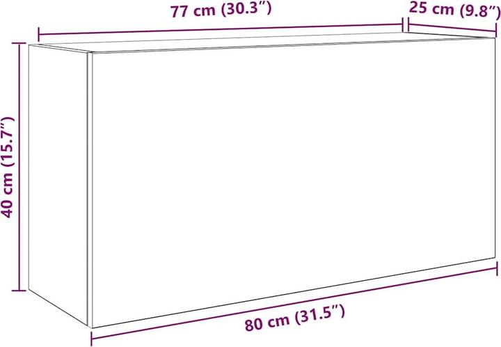 Actual product image VidaXL Bathroom wall cabinet in reclaimed wood look 80x25x40 cm wood-based material (80 x 25 x 40 cm)