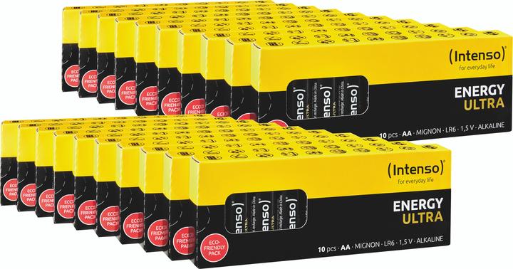 Produktbild Intenso Mignon-Batterie-Set Energy Ultra, AA LR06, 200 Stück (200 Stk., AA / LR6 / LR06 / Mignon / R6 / R14505)