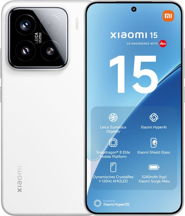 Xiaomi 15 (512 GB, White, 6.36", Dual SIM, 50 Mpx, 5G)