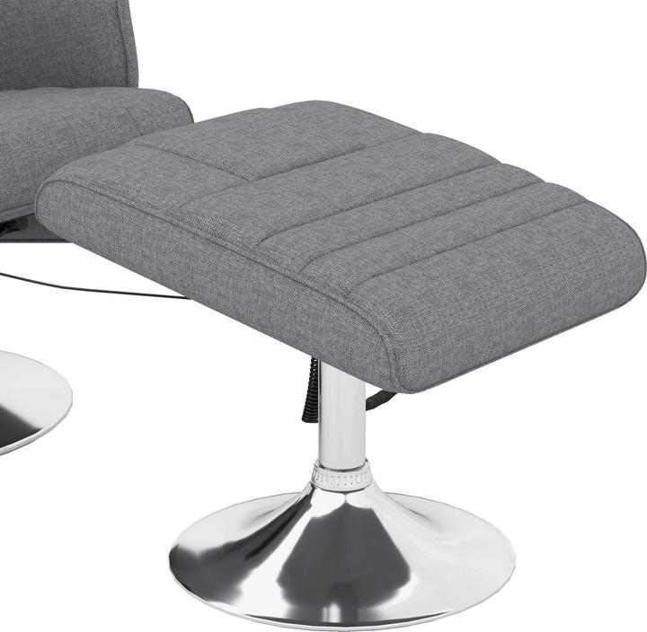 Image du produit Homcom Massagesessel mit Fusshocker Leinenstoff (100% Polyester), Schaumstoff, Stahl Dunkelgrau