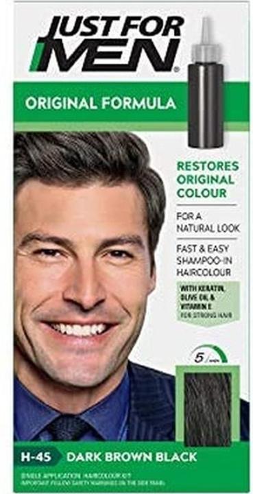 Just For Men Shampoo-in colore per capelli grigi da uomo - Castano scuro (Shampoo liquido)