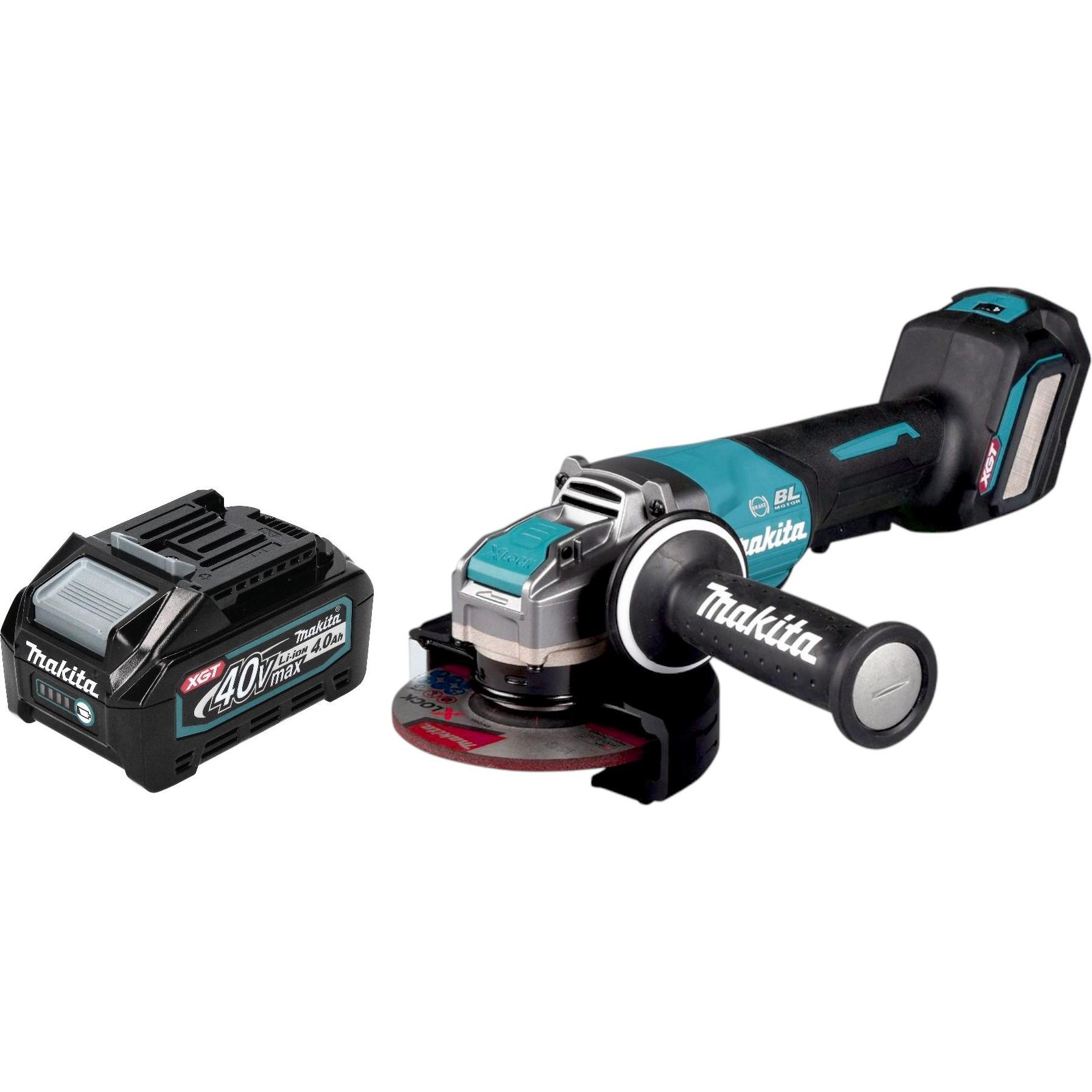 Makita, Winkelschleifer, GA 044 GM1 Akku Winkelschleifer 40 V max. 125 mm X-LOCK Brushless + 1x Akku 4,0 Ah - ohne (125 ...