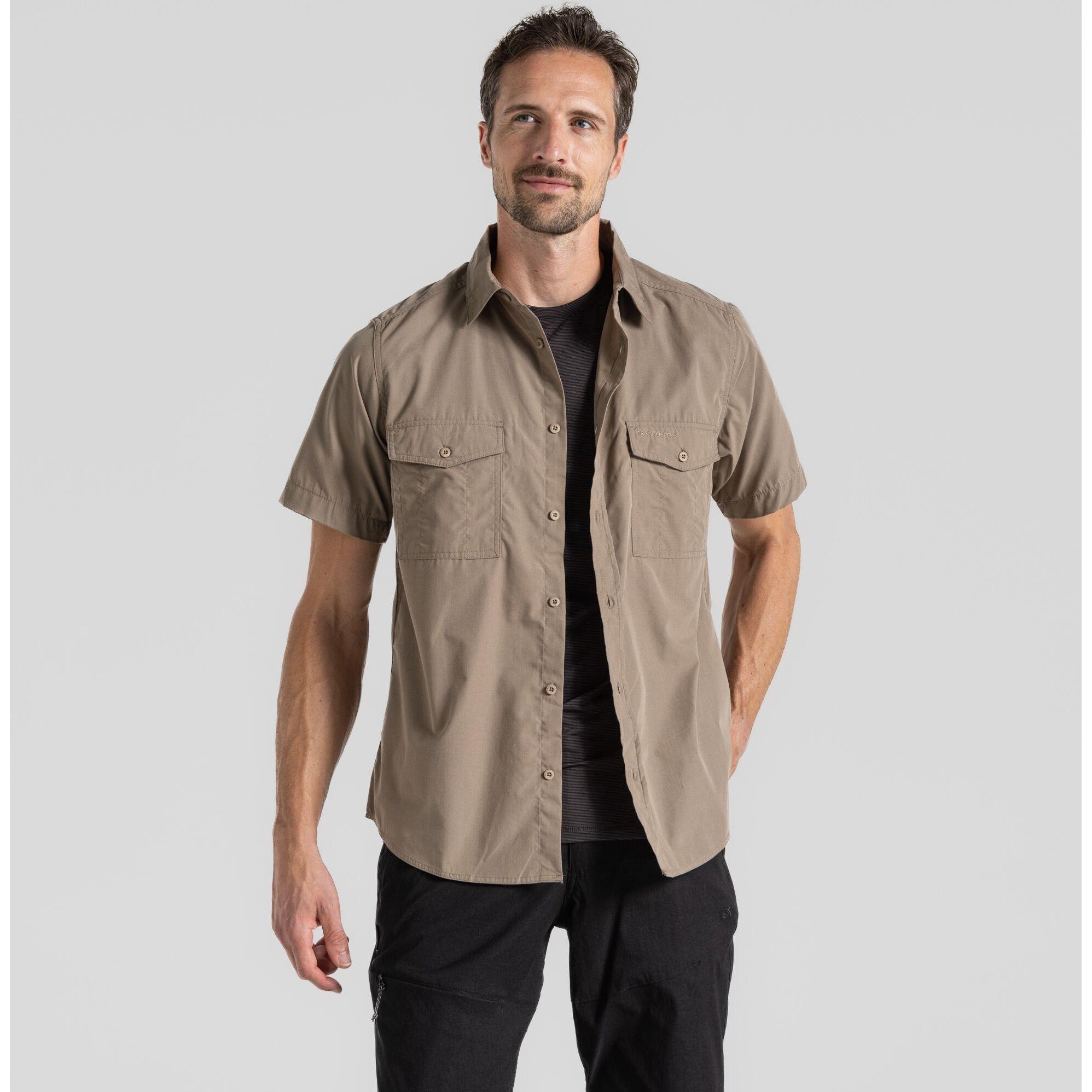 Thumbnail - Craghoppers, Herren, Hemd, Kiwi Kurzarm Hemd, Braun, (3XL)