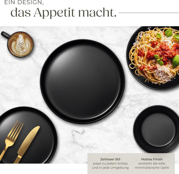Produktbild tectake Geschirrset Una, aus Steingut, für 6 Personen (30 Stück)