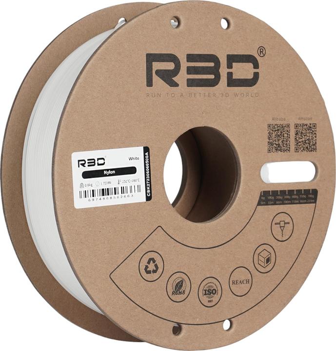 Image du produit R3D Filament Nylon PA6 Blanc 1.75mm 800g (Nylon, 1.75 mm, 800 g)