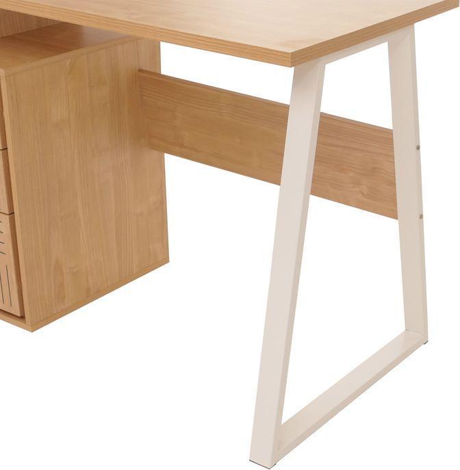Produktbild Mendler Schreibtisch HWC-O32, Melamin Holz, 77x118x58cm – ulme natur