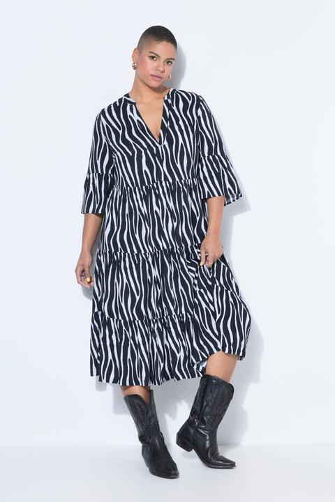 Produktbild Studio Untold Midikleid, Zebra, V-Ausschnitt, Volants (58, 60)