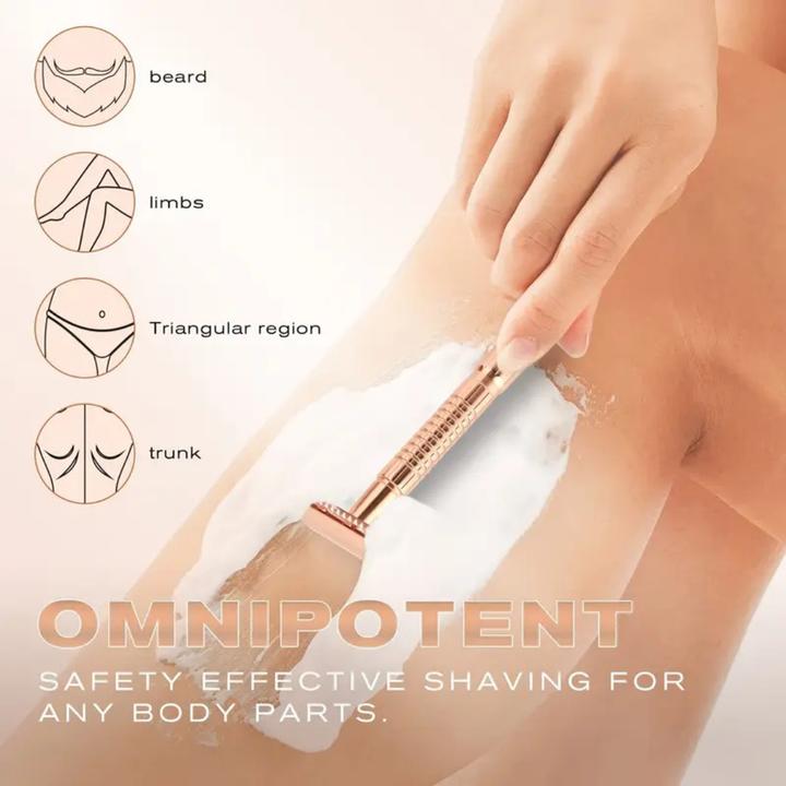 Actual product image Jerbat Rasierhobel Roségold mit 10 Klingen