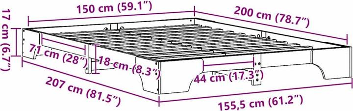 Actual product image vidaXL Bettgestell (180 x 200 cm)