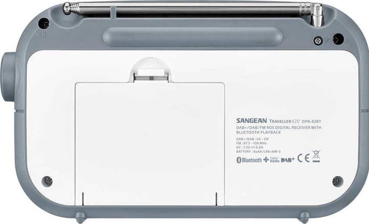 Actual product image Sangean DPR-42BT WHITE-STONE BLUE (DAB+, VHF, Bluetooth)