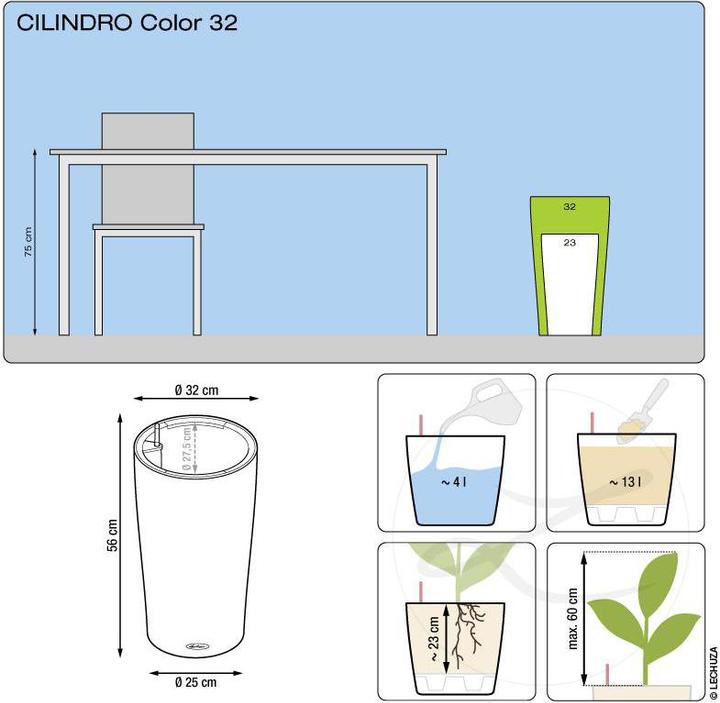 Produktbild Lechuza Cilindro 32 (32 x 56 cm)
