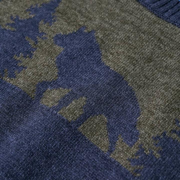 Image du produit vidaXL Pullover Enfant Tricoté Bleu Marine 128,Matière : 100 (128)