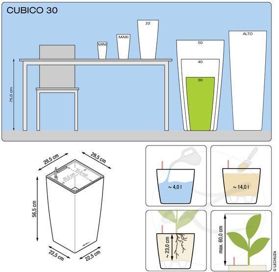 Produktbild Lechuza Cubico 30 (29.50 cm)