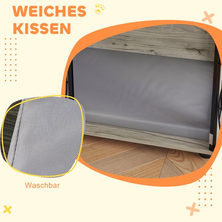 Actual product image PawHut Hundekäfig Spanplatte, Stahl Grau (Dog house)