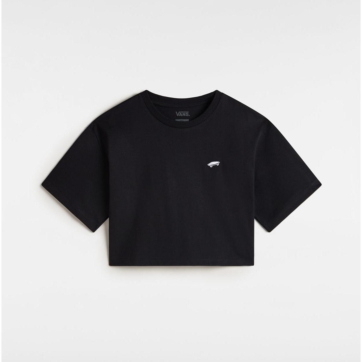 Vans, Damen, Shirt, Women's Salton Relax Crop S/S, Schwarz, (M)