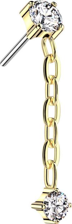 Immagine prodotto Star Piercing Catena con ciondolo in argento placcata in oro e cristallo senza fili argento (senza ottone, Titanio)