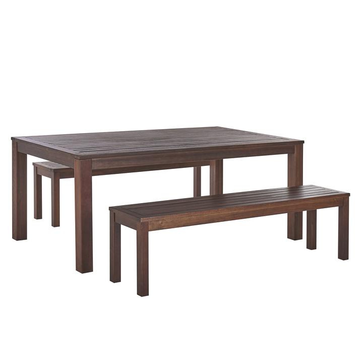 Produktbild Beliani Gartenmöbel Set Eukalyptusholz dunkelbraun 6-Sitzer TUSCANIA (180 cm)