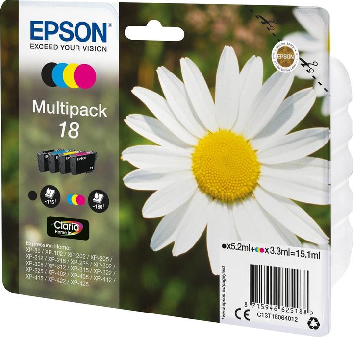 Actual product image Epson 18 Claria Home Multipack (M, C, Y, FC)