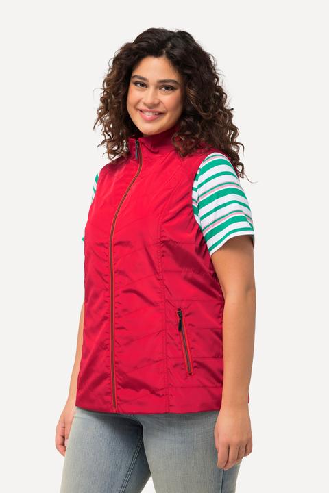Immagine prodotto Ulla Popken Gilet con collo alto, cuciture decorative e tasche con zip (46, 48)