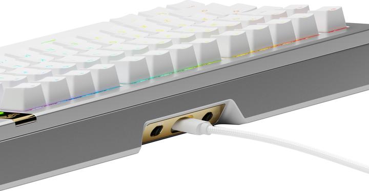 Actual product image Glorious GMMK 3 Pro HE 75 % Custom Gaming Keyboard - Pre-Built, ANSI (US), Fox HE Switches, silver (US, Cable)