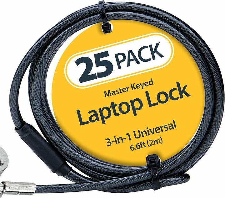 Productafbeelding StarTech COM 25-Pack Universele Laptopsloten 2m Hoofdsleutel Veiligheidsslot Noble Wedge/Nano/K-Slo