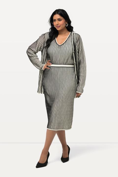 Actual product image Ulla Popken Textured Wool Blend Elastic Waist Skirt (54)