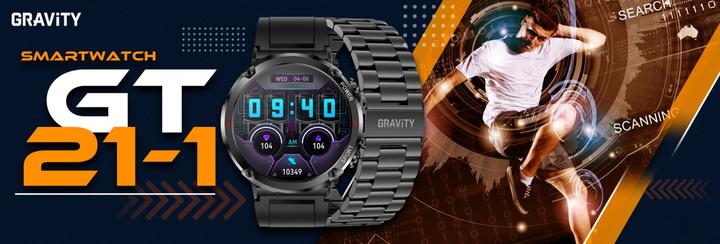Produktbild Gravity GT21-1+ Smartwatch, schwarzes Silikonarmband