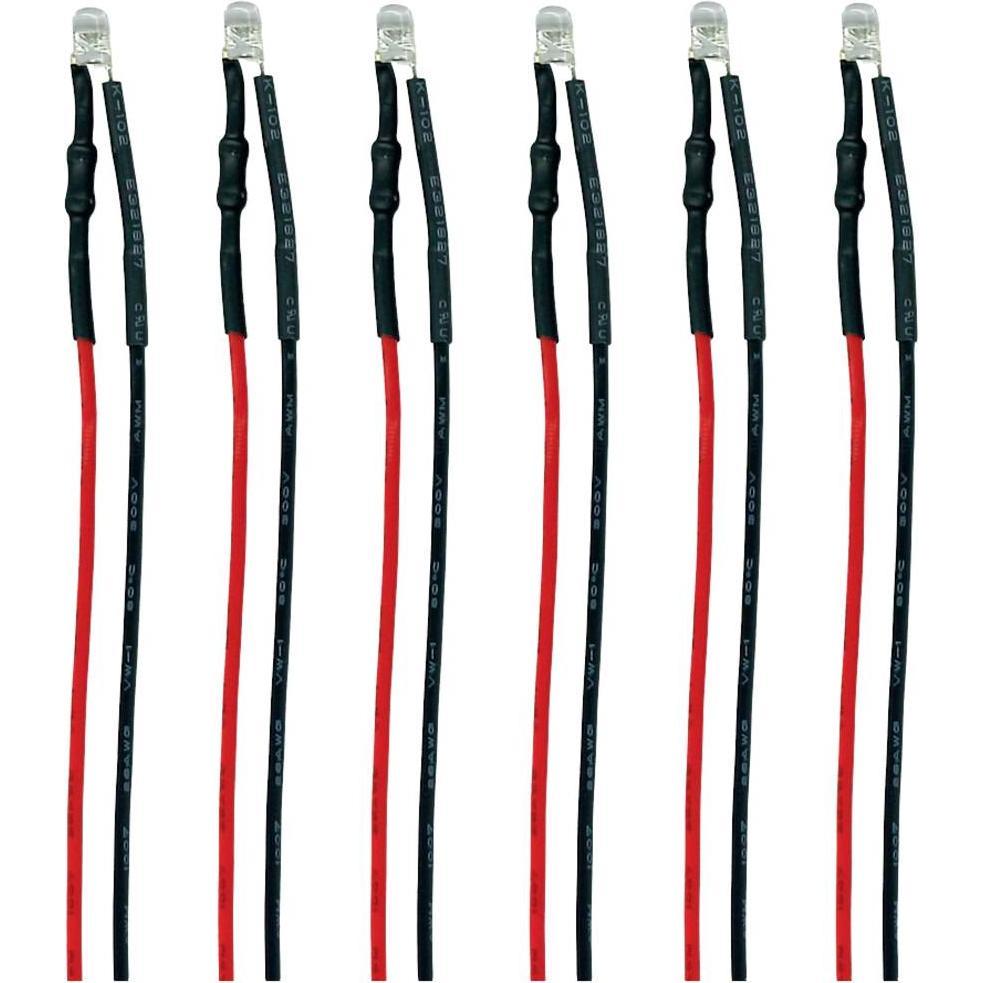 Tams Elektronik 81-59506-06-C LED mit Anschlussdrähten Kaltweiss, Rot 6 St.