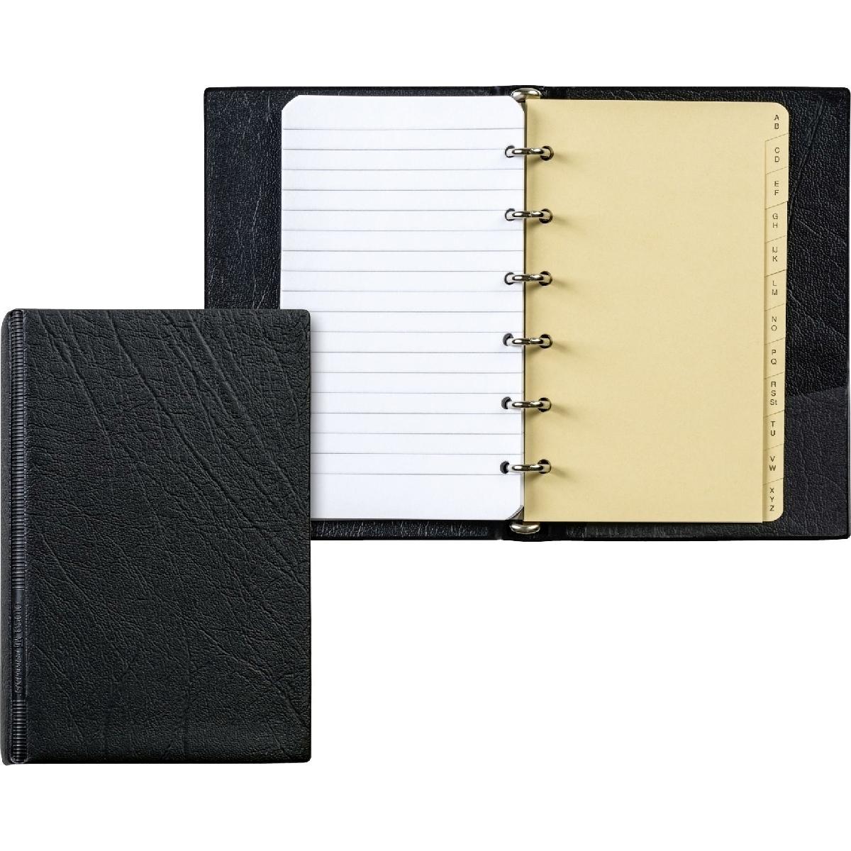 Brunnen, Ordner, Ringbuch A7 Kunstleder 6 Ringe 10mm incl. Einlage schwarz (A7, 10 mm, 1 x)