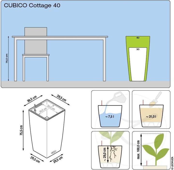 Actual product image Lechuza Cubico Cottage (39.50 cm)