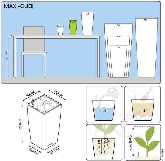 Immagine prodotto Lechuza Fioriera Maxi cubi Rosso (14 cm)
