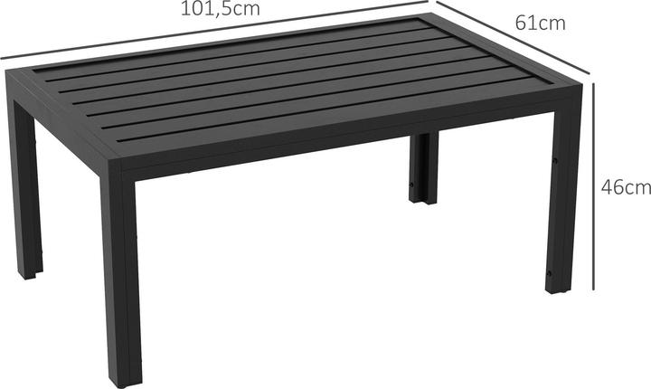 Outsunny Balkontisch Stahl Schwarz