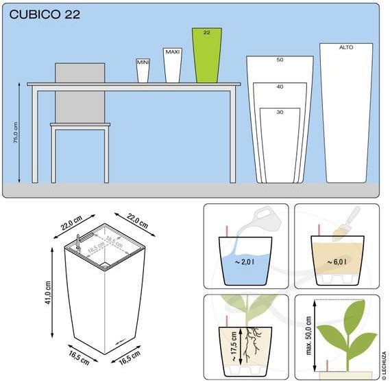 Produktbild Lechuza Cubico (22 cm)