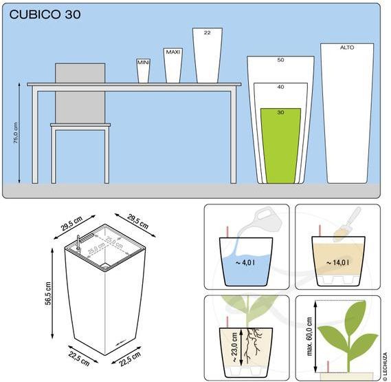 Produktbild Lechuza Cubico 30 (29.50 cm)