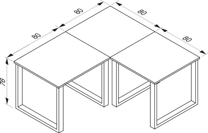 Image du produit VCM Mobilier de bureau Bureau d'angle Lona profondeur 80 cm U Alu noir (160 x 80 x 76 cm)