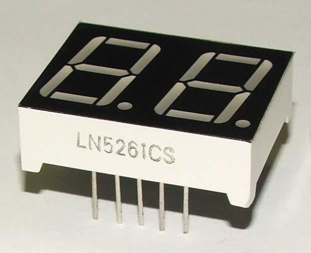 Produktbild OEM 7-Segment Display Rot Com. Cathode 2 Zeichen 14mm (Elektronikkit)