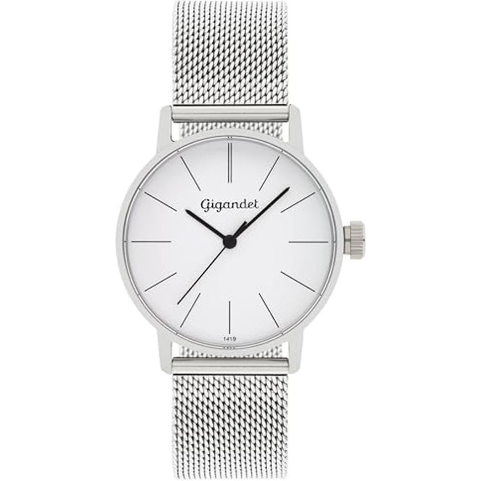 Gigandet, Orologio da polso, Dames analoog Japans kwartsuurwerk horloge met roestvrij stalen armband 7VNAG43NE005 zilver, Argento, (Orologio da polso 