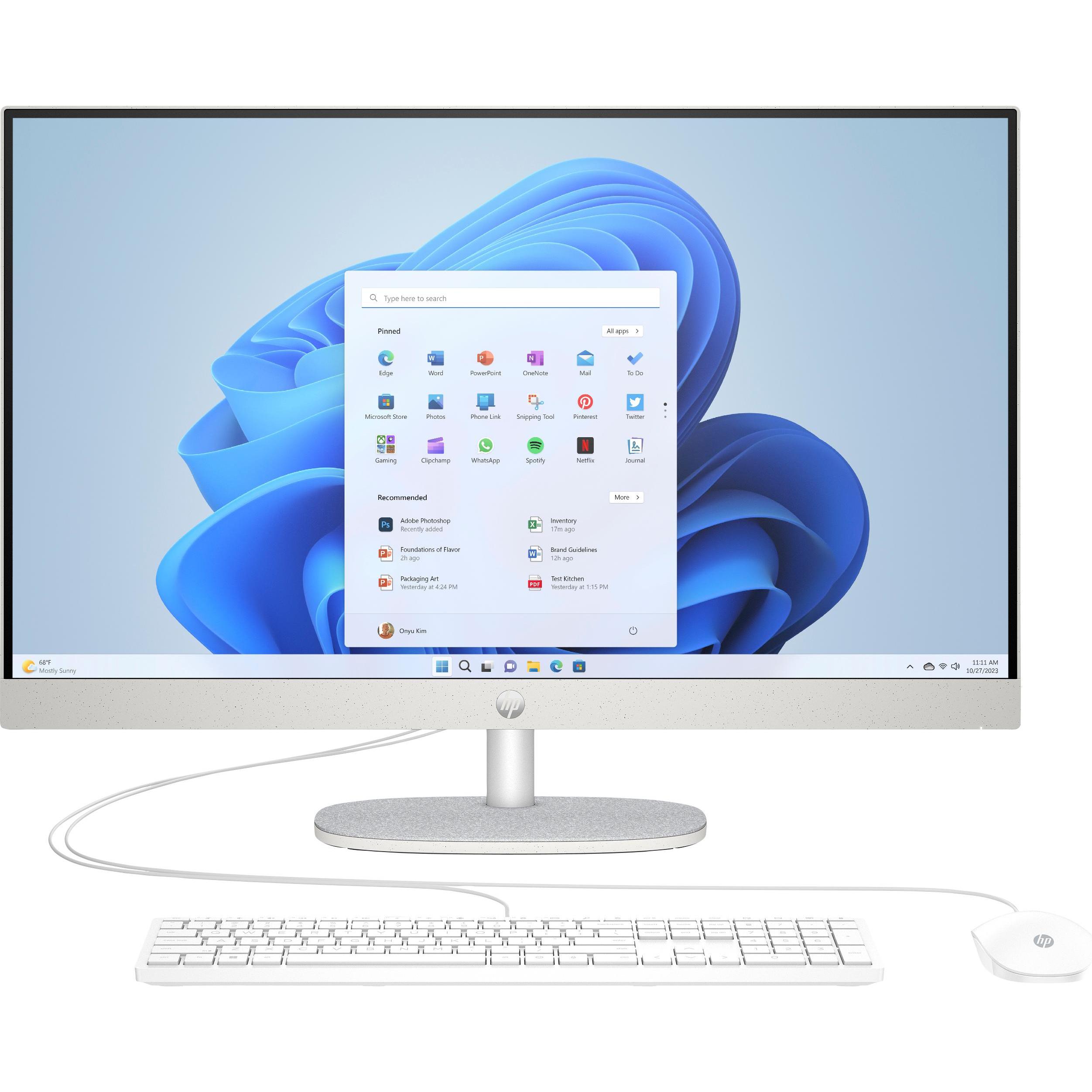 HP AIO 27-cr0106ng (512 GB, 16 GB, Intel Core i5-1335U, Intel Iris Graphics), PC, Weiss