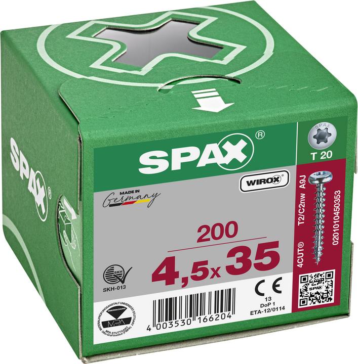 Produktbild Spax Halbrundkopf T-Star Plus T20 Vollgewinde Wirox (200 Schrauben pro Stück)