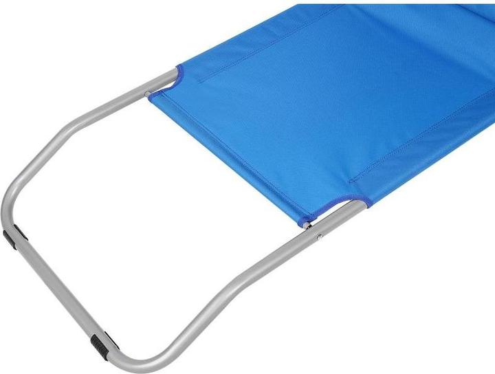 Enero LEŻAK SKŁADANY PLAŻOWY Z DASZKIEM NA KÓŁKACH 116x62x60-90CM NIEBIESKI