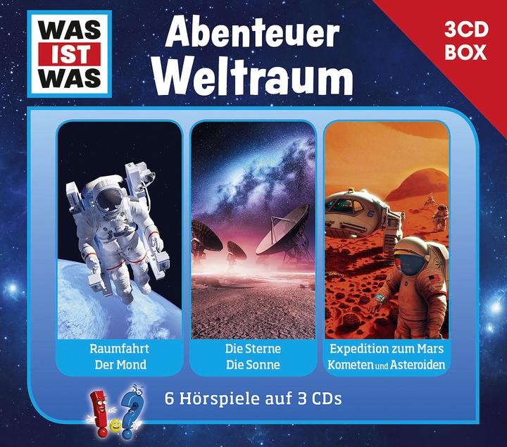 Productafbeelding Was Ist Was 3-Cd Hörspielbox Vol.6-Space (Kurt Haderer, Matthias Falk, Dr. Manfred Baur, Anna Carlsson, Matthias Bauer, Jakob Riedl, Crock Krumbiegel, Günther Illi, Jan Hameyer, Sebastian Hassler, Duits)
