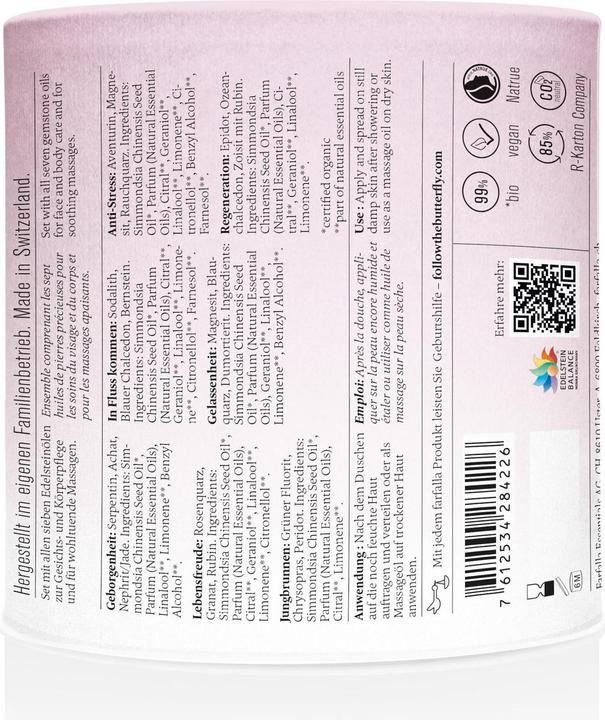 Actual product image Farfalla Gemstone Oils Wellbeing Set (Body oil, 10 ml)