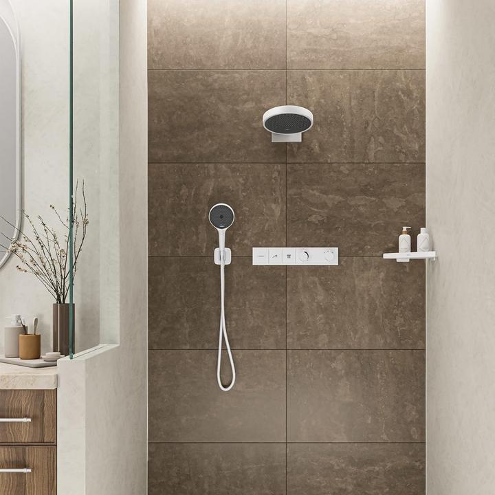 Image du produit hansgrohe HG Raccord mural FixFit Q avec support de douche blanc mat