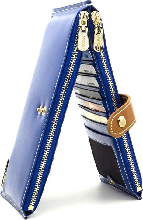 Produktbild Only-Bags.Store Echtes Leder Brieftasche RFID-Blockierung Kreditkarteninhaber Reissverschluss Brieftasche Handy