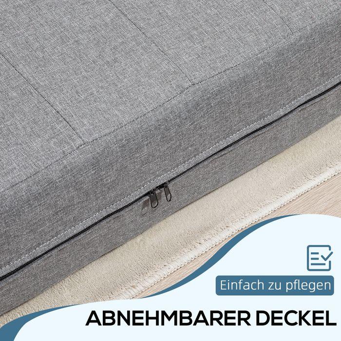 Produktbild Swisshandel24 Klappsessel mit Bettfunktion, Gästebett, faltbar, bis 250 kg, 138x80x50 cm, Grau (2-Sitzer)