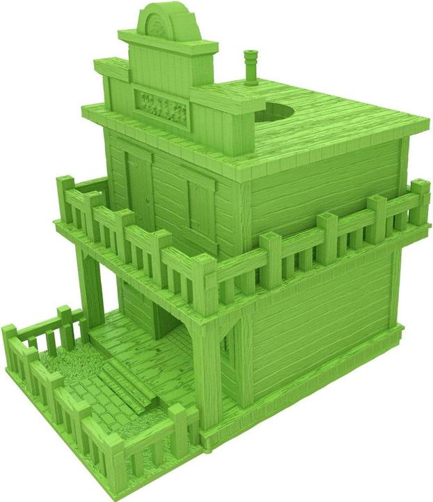 Produktbild Feldherr Fates End Würfelturm Ghost Town grün – 3D-gedrucktes Gelände (Kunststoff)