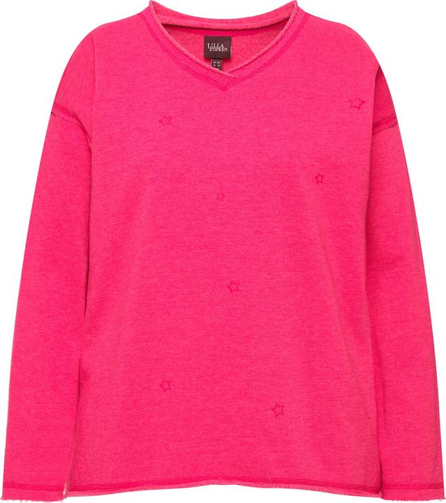 Produktbild Ulla Popken Sweatshirt, Flocksterne, Oversized, V-Ausschnitt, Langarm (46, 48)