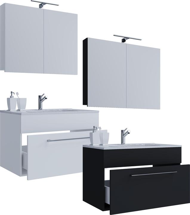 Produktbild VCM 3.-tlg. Waschplatz Waschtisch Badinos 1 Schublade Spiegelschrank