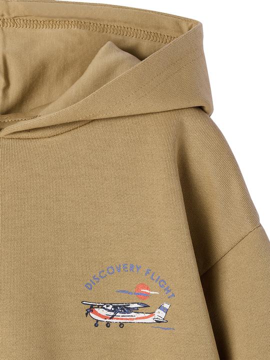 Produktbild Vertbaudet Jungen Kapuzensweatshirt mit Motorflugzeug-Print (158, 164)